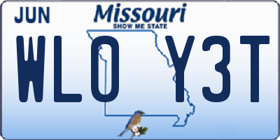MO license plate WL0Y3T