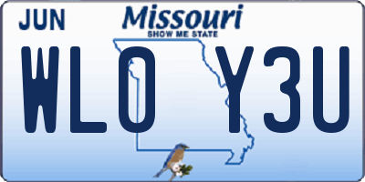 MO license plate WL0Y3U