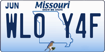 MO license plate WL0Y4F