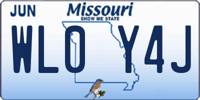 MO license plate WL0Y4J