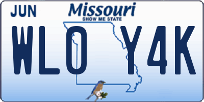 MO license plate WL0Y4K