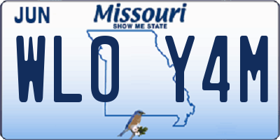 MO license plate WL0Y4M