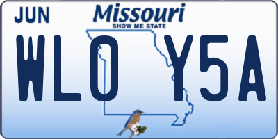 MO license plate WL0Y5A