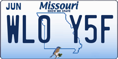 MO license plate WL0Y5F