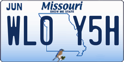 MO license plate WL0Y5H