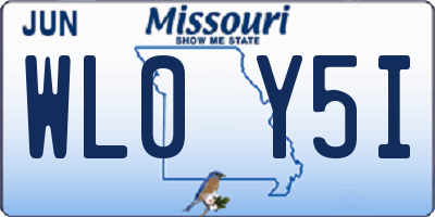 MO license plate WL0Y5I