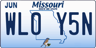 MO license plate WL0Y5N