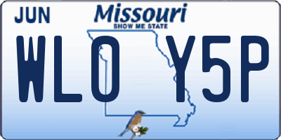 MO license plate WL0Y5P