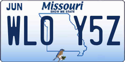 MO license plate WL0Y5Z