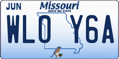 MO license plate WL0Y6A