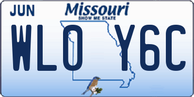 MO license plate WL0Y6C