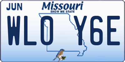 MO license plate WL0Y6E