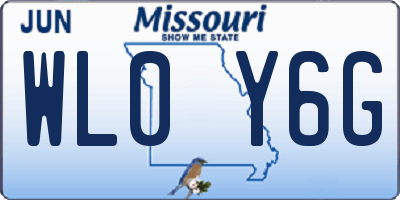 MO license plate WL0Y6G