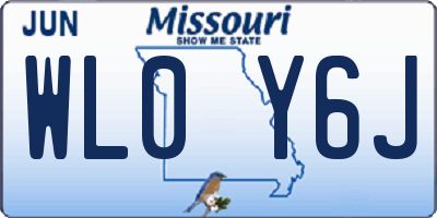 MO license plate WL0Y6J