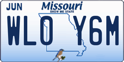 MO license plate WL0Y6M