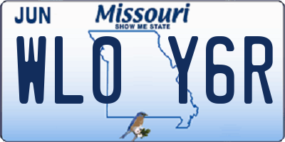 MO license plate WL0Y6R