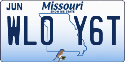 MO license plate WL0Y6T