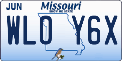MO license plate WL0Y6X