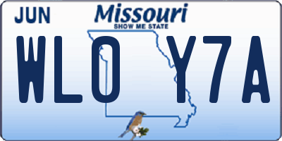MO license plate WL0Y7A