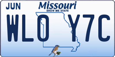 MO license plate WL0Y7C