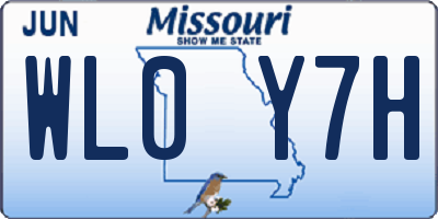 MO license plate WL0Y7H