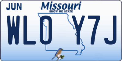 MO license plate WL0Y7J