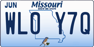 MO license plate WL0Y7Q