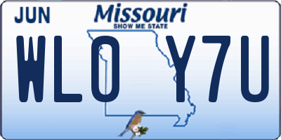 MO license plate WL0Y7U