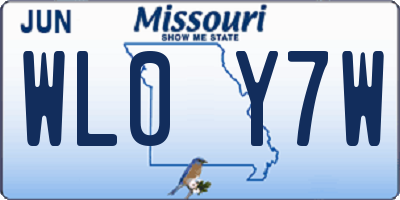 MO license plate WL0Y7W