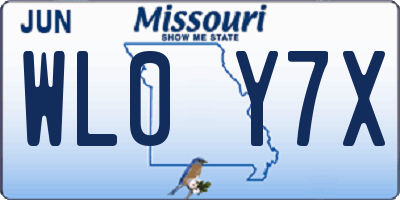MO license plate WL0Y7X