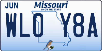 MO license plate WL0Y8A
