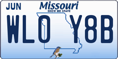 MO license plate WL0Y8B