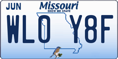 MO license plate WL0Y8F