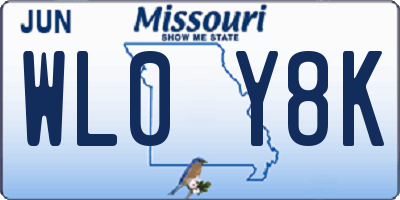 MO license plate WL0Y8K