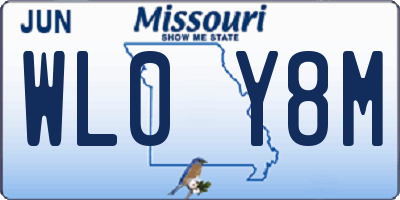 MO license plate WL0Y8M