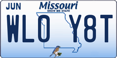 MO license plate WL0Y8T