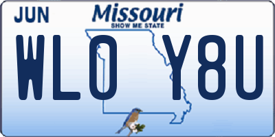 MO license plate WL0Y8U