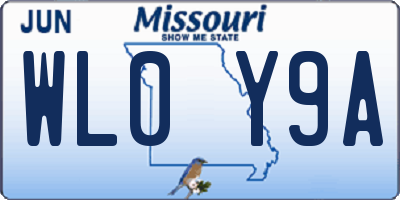 MO license plate WL0Y9A
