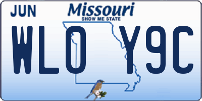 MO license plate WL0Y9C