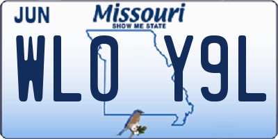 MO license plate WL0Y9L