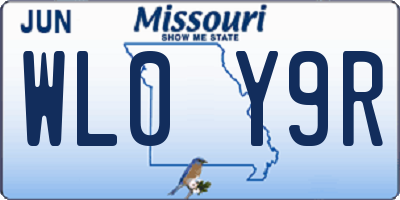 MO license plate WL0Y9R