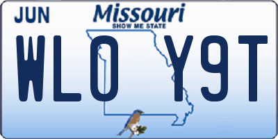 MO license plate WL0Y9T