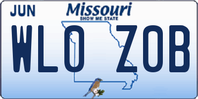 MO license plate WL0Z0B