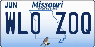 MO license plate WL0Z0Q