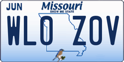 MO license plate WL0Z0V
