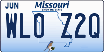 MO license plate WL0Z2Q