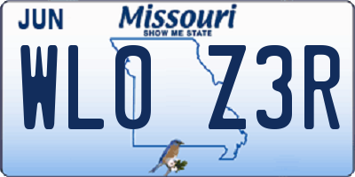 MO license plate WL0Z3R