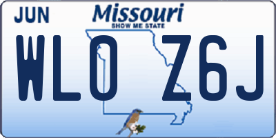 MO license plate WL0Z6J