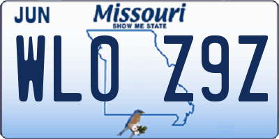 MO license plate WL0Z9Z
