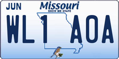 MO license plate WL1A0A